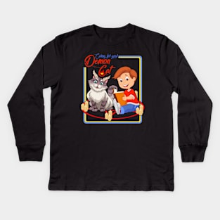 Caring for Your Demon Cat Kids Long Sleeve T-Shirt